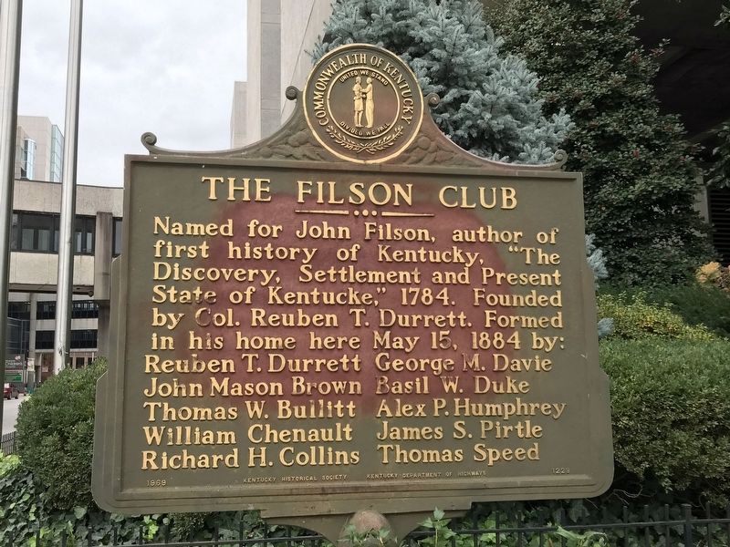 The Filson Club / Home of Founder Marker image. Click for full size.