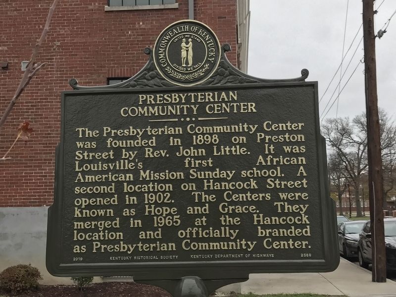 Presbyterian Community Center Marker (Side A) image. Click for full size.