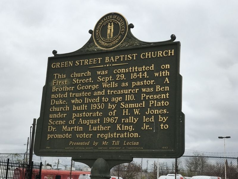 Green Street Baptist Church Marker image. Click for full size.