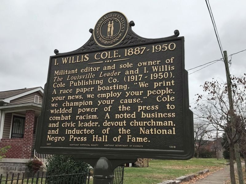 I. Willis Cole, 1887-1950 Marker image. Click for full size.