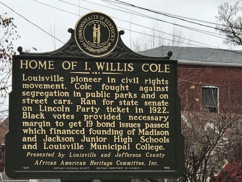Home of I. Willis Cole Marker image. Click for full size.