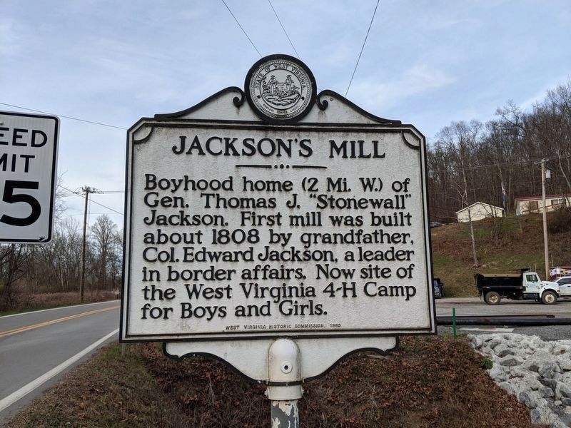 Jackson’s Mill side of marker image. Click for full size.