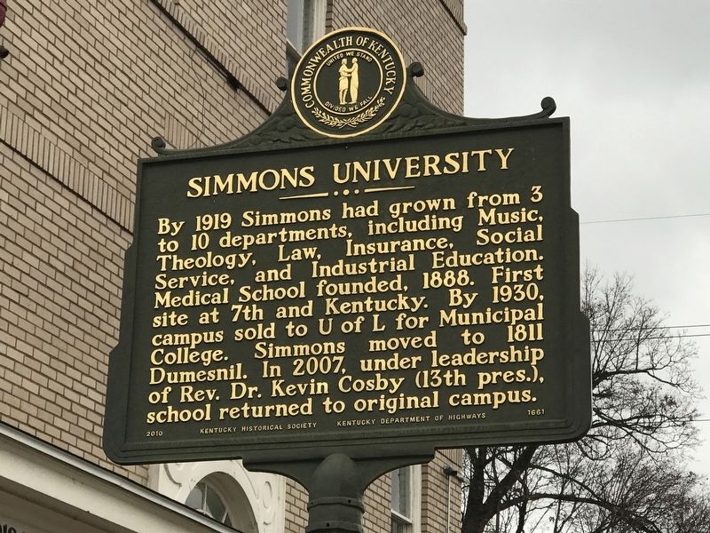 Simmons University Marker (Side B) image. Click for full size.