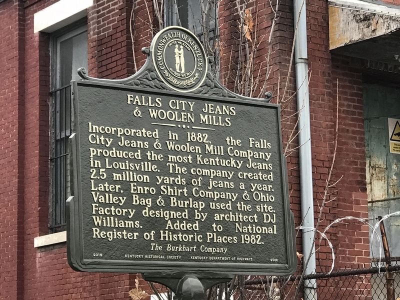 Falls City Jeans & Woolen Mills Marker image. Click for full size.