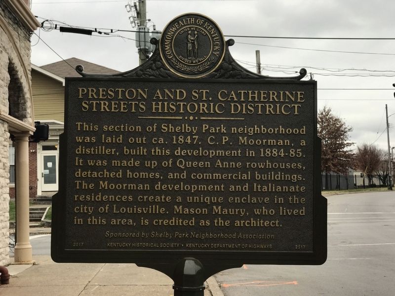 Preston and St. Catherine Streets Historic District Marker image. Click for full size.