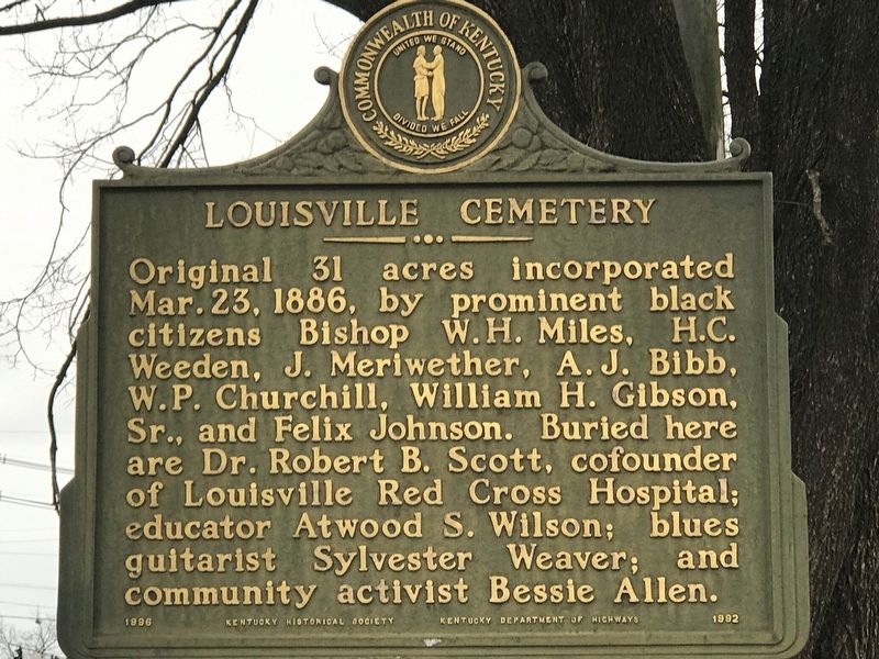 Louisville Cemetery Marker image. Click for full size.