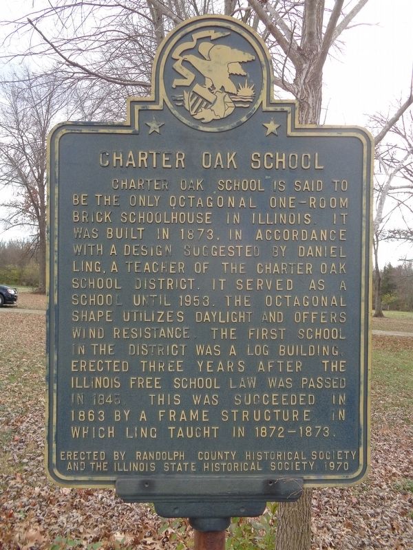 Charter Oak School Marker image. Click for full size.