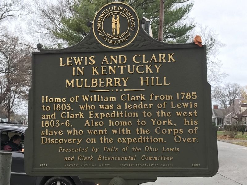 Lewis and Clark in Kentucky — Mulberry Hill Marker image. Click for full size.