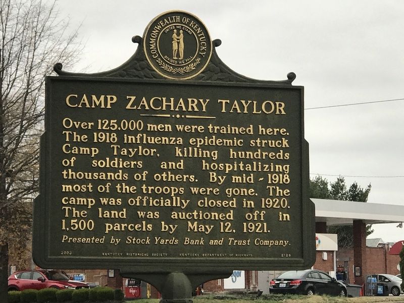 Camp Zachary Taylor Marker (Side B) image. Click for full size.