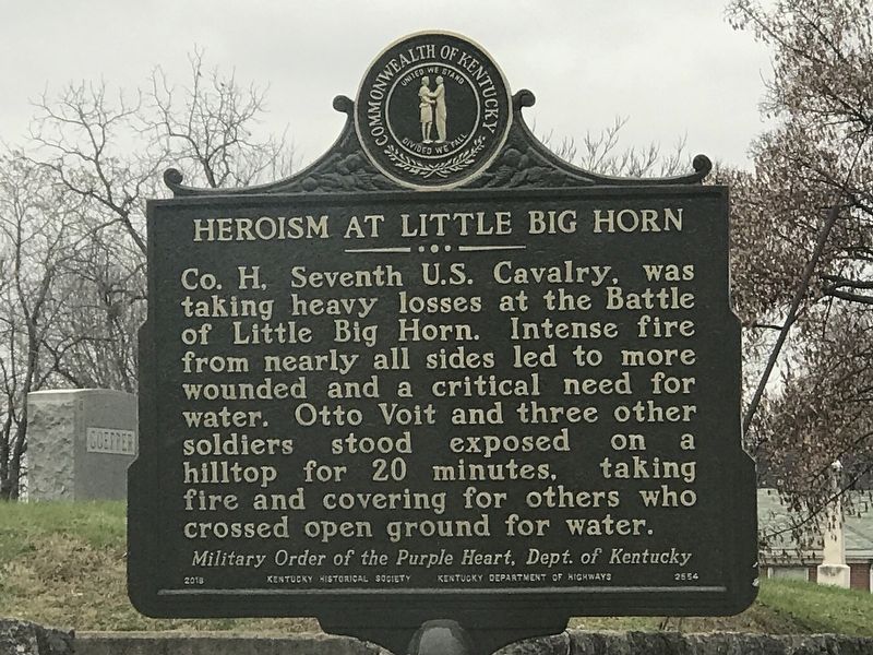 Heroism at Little Big Horn Marker image. Click for full size.
