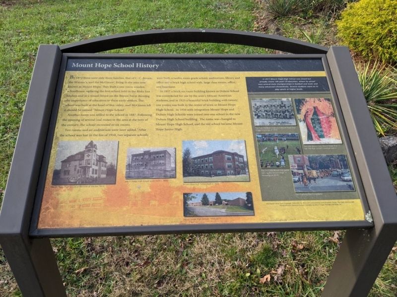 Mount Hope School History Marker image. Click for full size.