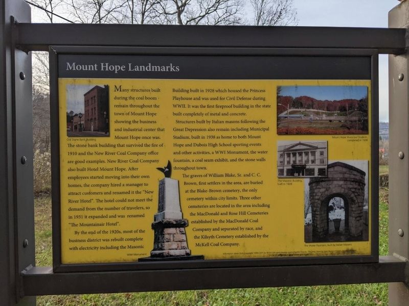 Mount Hope Landmarks Marker image. Click for full size.