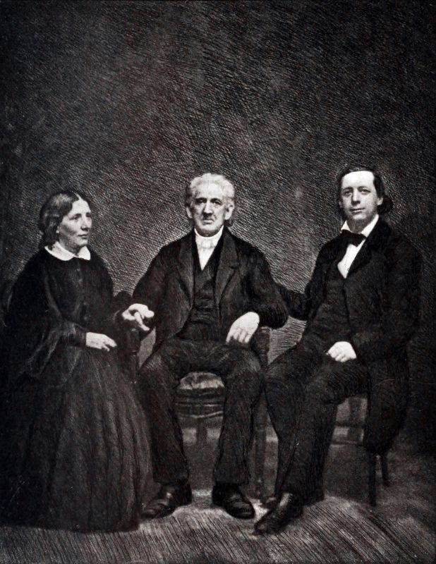 Dr. Lyman Beecher<br>with Harriet Beecher Stowe<br>and Henry Ward Beecher image. Click for full size.