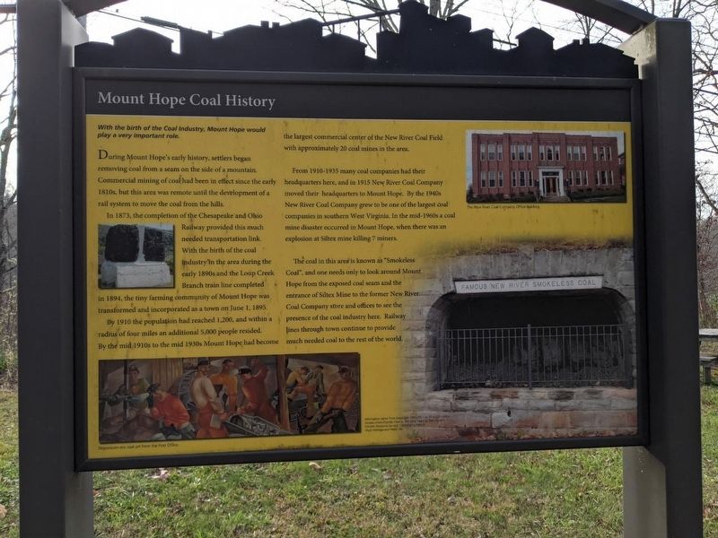 Mount Hope Coal History Marker image. Click for full size.