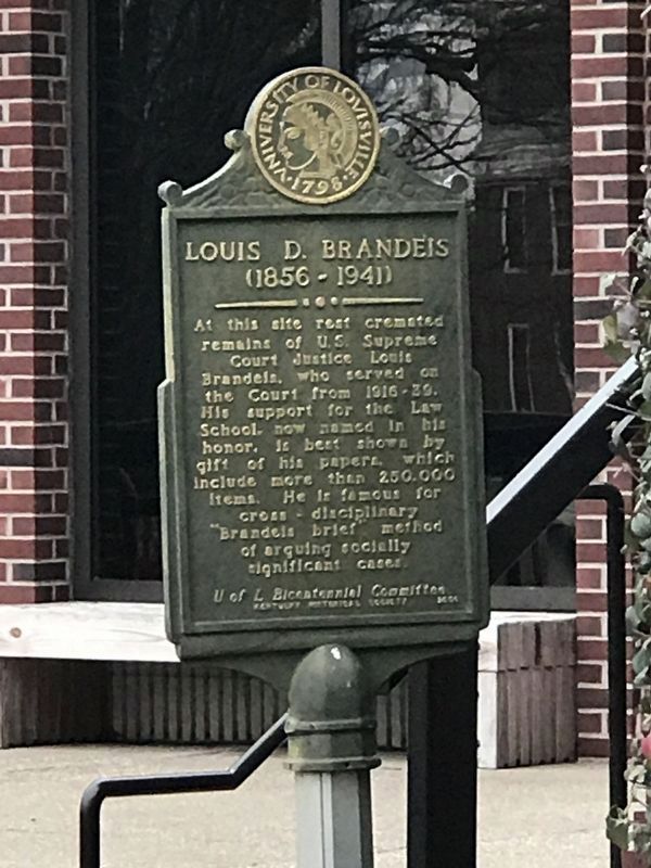 Louis D. Brandeis (1856-1941) Marker (Side A) image. Click for full size.