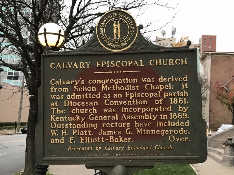 Calvary Episcopal Church Marker (Side A) image. Click for full size.