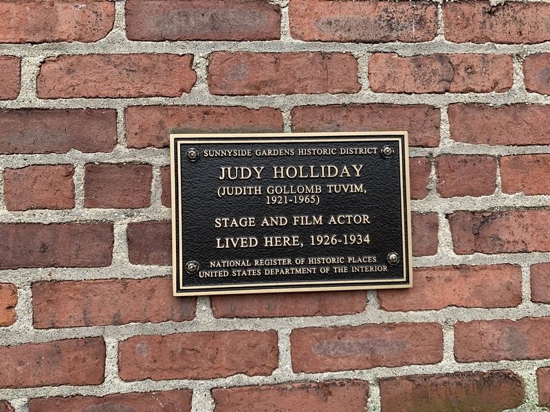 Judy Holliday (Judith Gollomb Tuvim 1921-1965) Marker image. Click for full size.