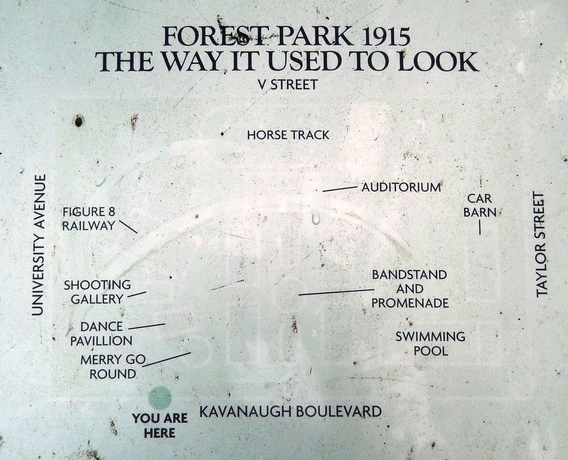 Marker detail: Forest Park 1915 image. Click for full size.