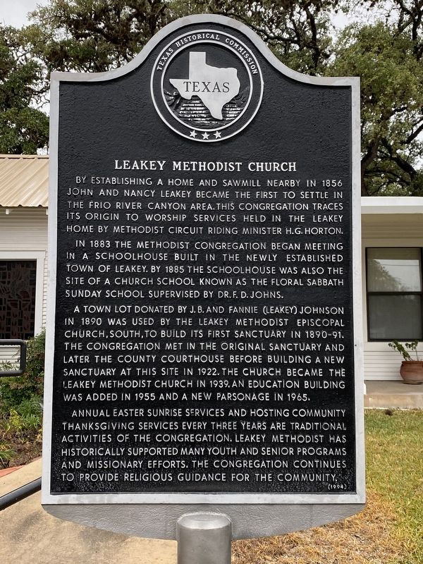 Leakey Methodist Church Marker image. Click for full size.