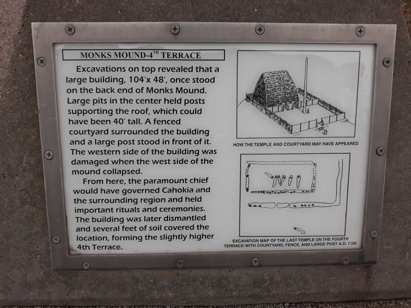 Monks Mound-4th Terrace Marker image. Click for full size.