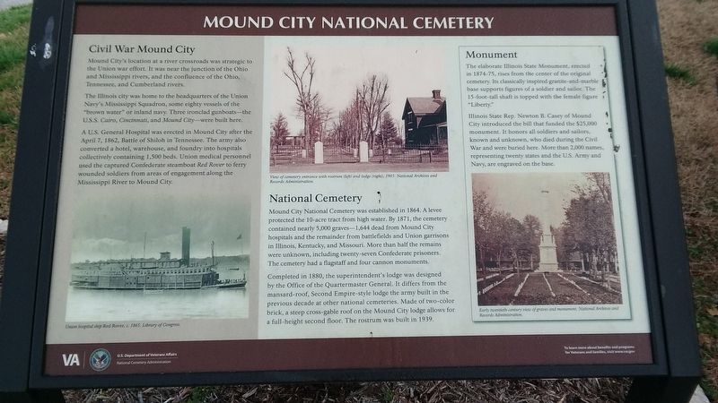 Mound City National Cemetery Marker image. Click for full size.