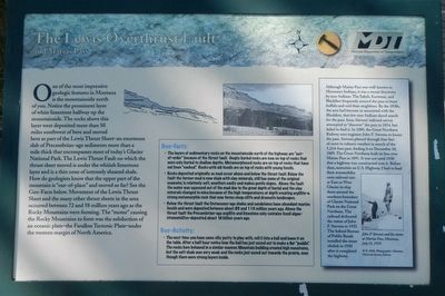 The Lewis Overthrust Fault and Marias Pass Marker image. Click for full size.