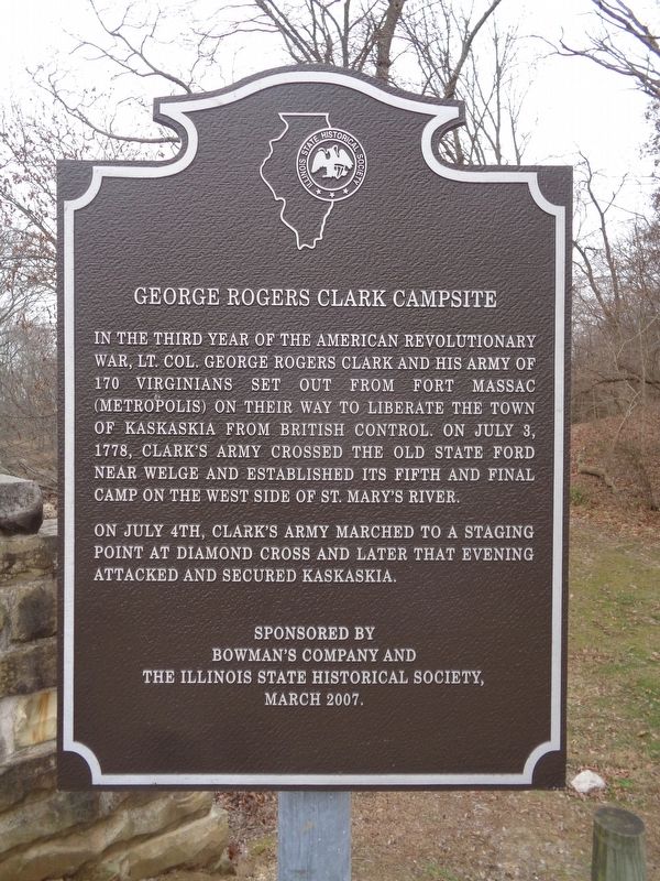 George Rogers Clark Campsite Marker. Click for full size. George Rogers Clark Campsite Marker image. Click for full size.