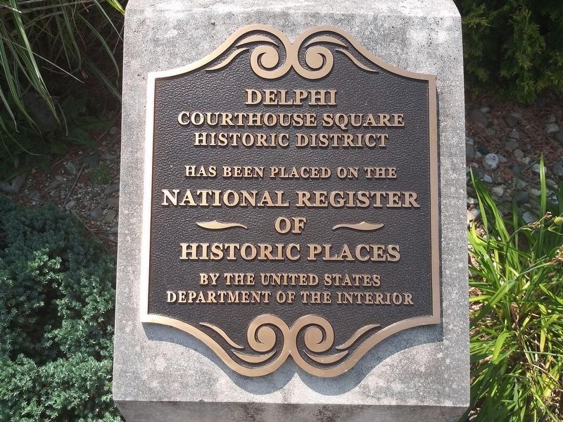 Delphi Courthous3 Square Historic District Marker image. Click for full size.