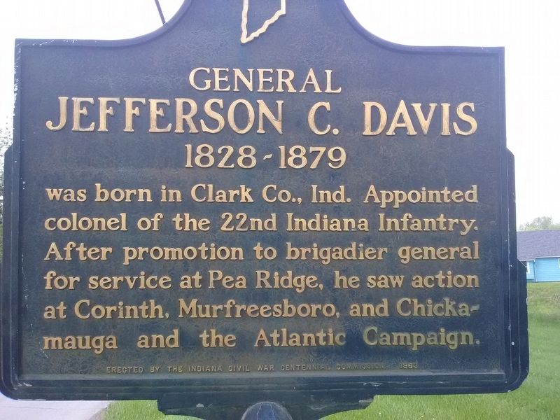 General Jefferson C. Davis 1828-1879 Marker image. Click for full size.