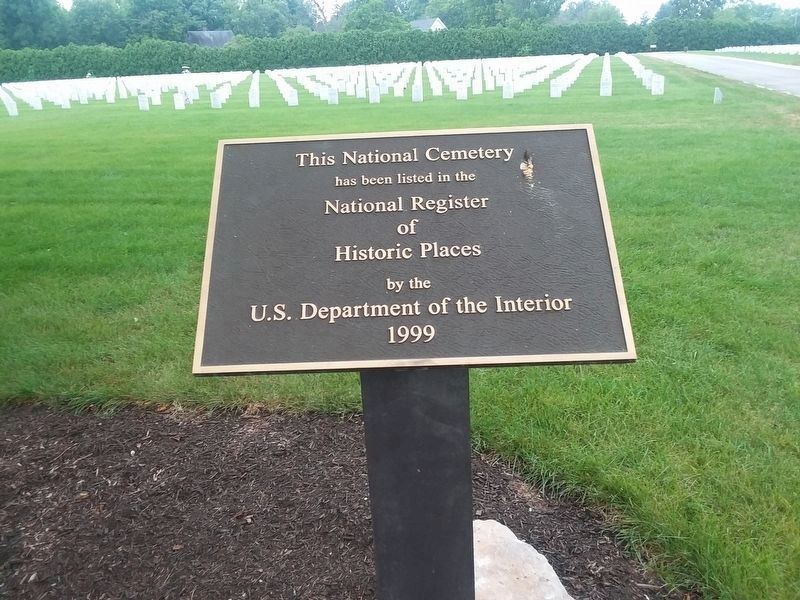 National Register of Historic Places Marker on the grounds of the cemetery image. Click for full size.