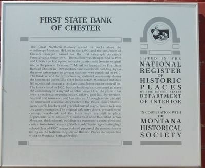 First State Bank of Chester Marker image. Click for full size.