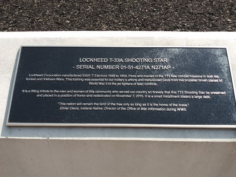 Lockheed T-33A Shooting Star Marker. Click for full size. Lockheed T-33A Shooting Star Marker image. Click for full size.