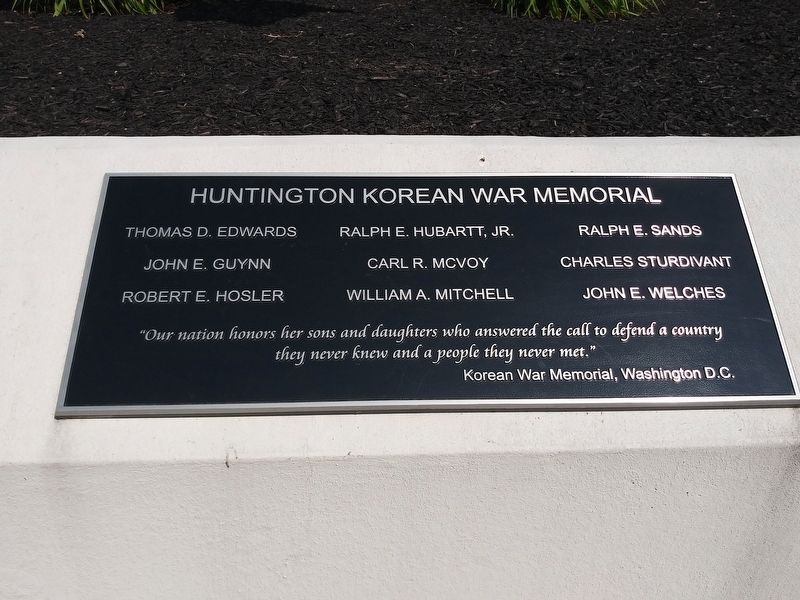 Huntington Korean War Memorial image. Click for full size.