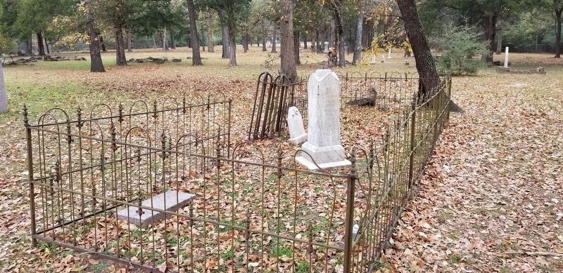 The Sanders Walker Marker is located flat on the ground in the fenced area with his tombstone. image. Click for full size.