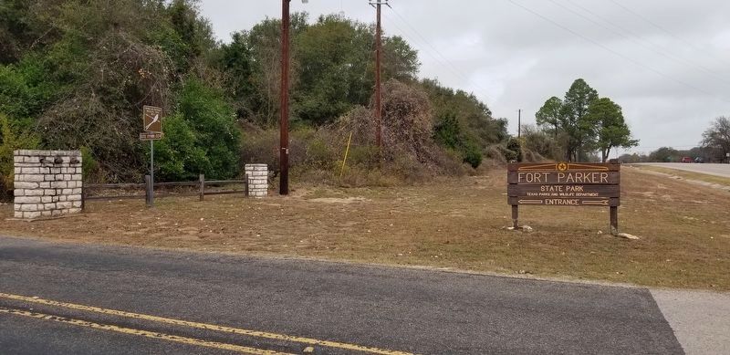 Entrance to Fort Parker State Park at Highway 14 image. Click for full size.