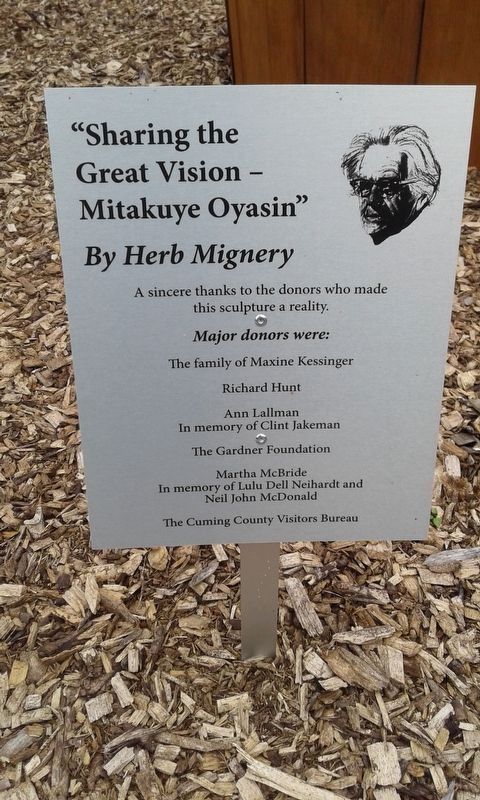 Information plaque for the sculpture on the grounds. Click for full size. Information plaque for the sculpture on the grounds image. Click for full size.