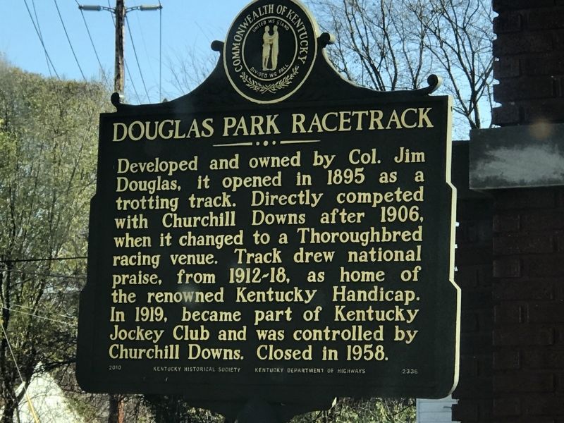Douglas Park Racetrack Marker. Click for full size. Douglas Park Racetrack Marker image. Click for full size.