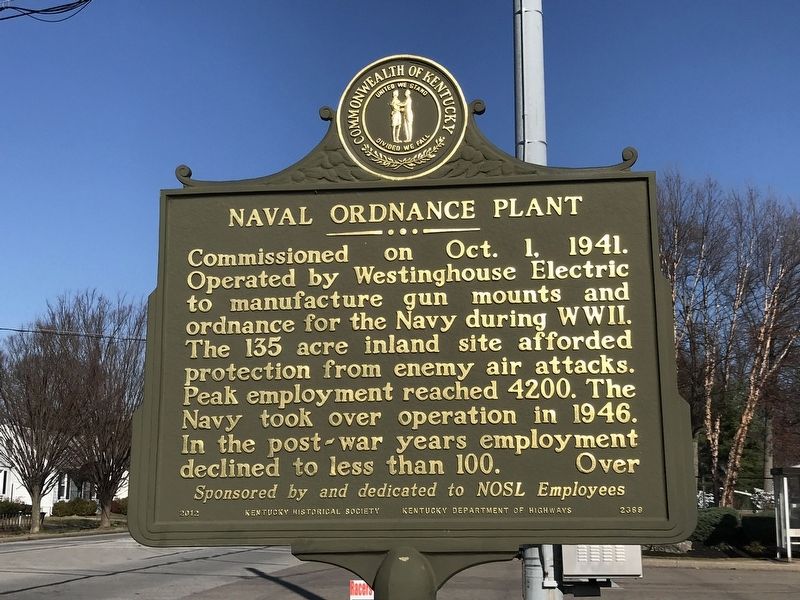 Naval Ordinance Plant Marker image. Click for full size.
