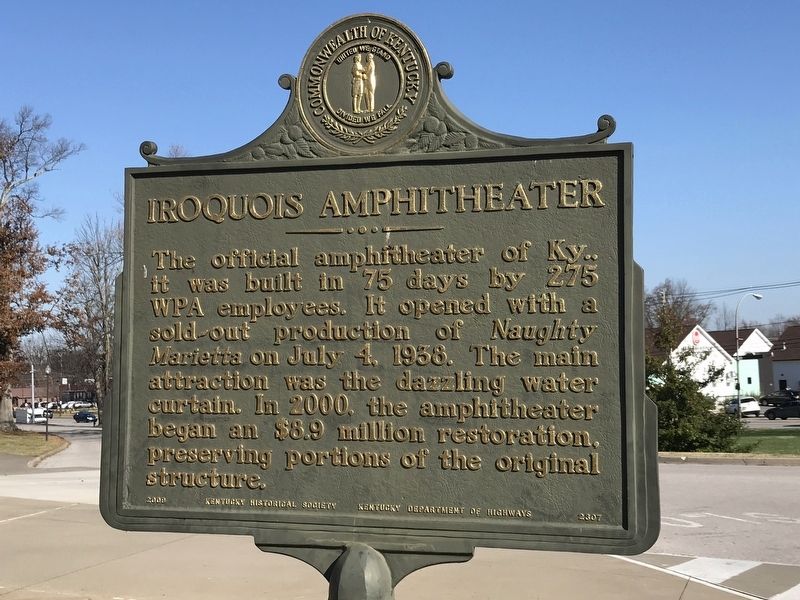 Iroquois Amphitheater Marker. Click for full size. Iroquois Amphitheater Marker image. Click for full size.