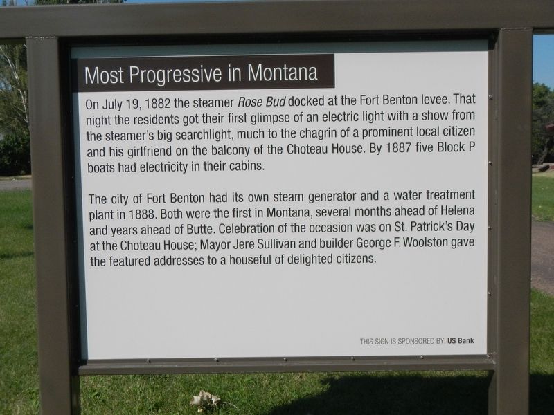 Most Progressive in Montana Marker image. Click for full size.