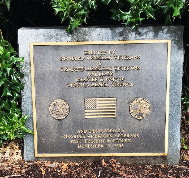 Disabled American Veterans Past, Present & Future Marker. Click for full size. Disabled American Veterans Past, Present & Future Marker image. Click for full size.