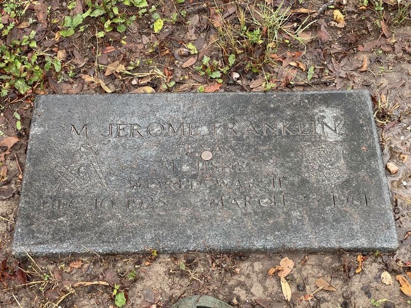 M.J. "Jerry" Franklin Grave Marker. Click for full size. M.J. "Jerry" Franklin Grave Marker image. Click for full size.