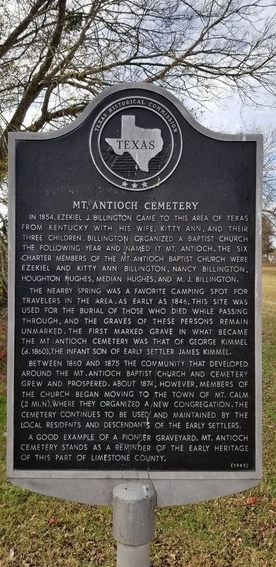 Mt. Antioch Cemetery Marker image. Click for full size.