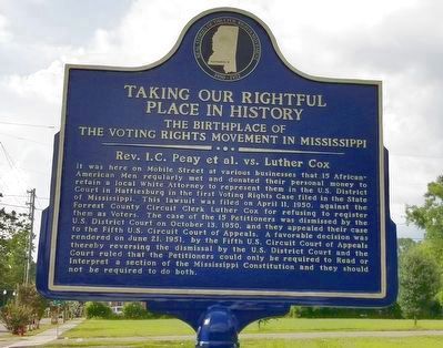 Taking our Rightful Place in History Marker image. Click for full size.