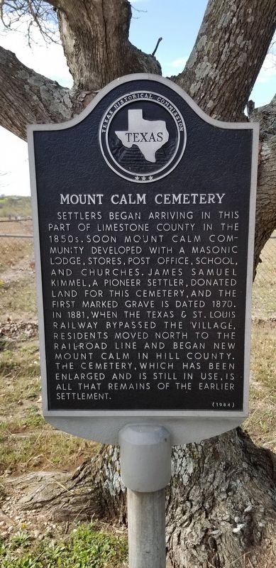 Mount Calm Cemetery Marker image. Click for full size.