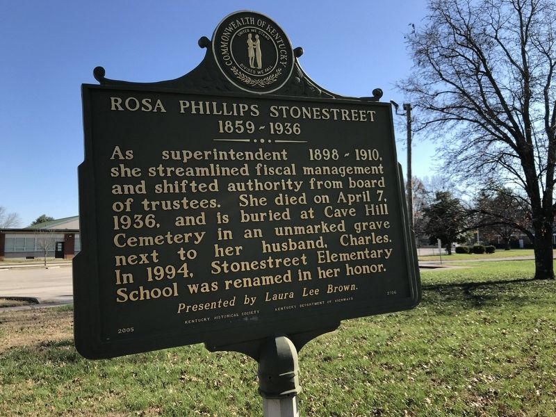 Rosa Phillips Stonestreet Marker (Side B). Click for full size. Rosa Phillips Stonestreet Marker (Side B) image. Click for full size.