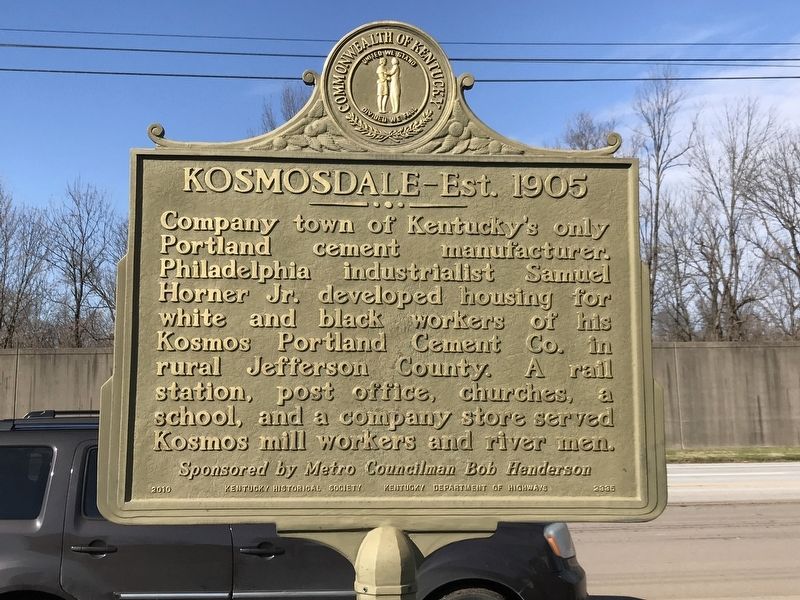 Kosmosdale  Est. 1905 Marker (Side A) image. Click for full size.