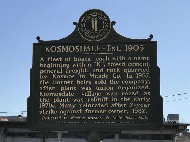 Kosmosdale Est. 1905 Marker (Side B). Click for full size. Kosmosdale Est. 1905 Marker (Side B) image. Click for full size.