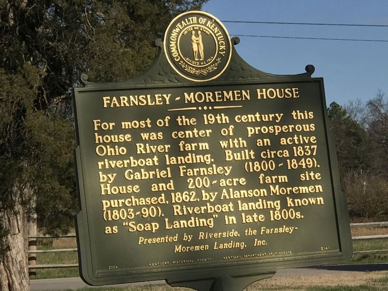 Farnsley-Moremen House Marker. Click for full size. Farnsley-Moremen House Marker image. Click for full size.