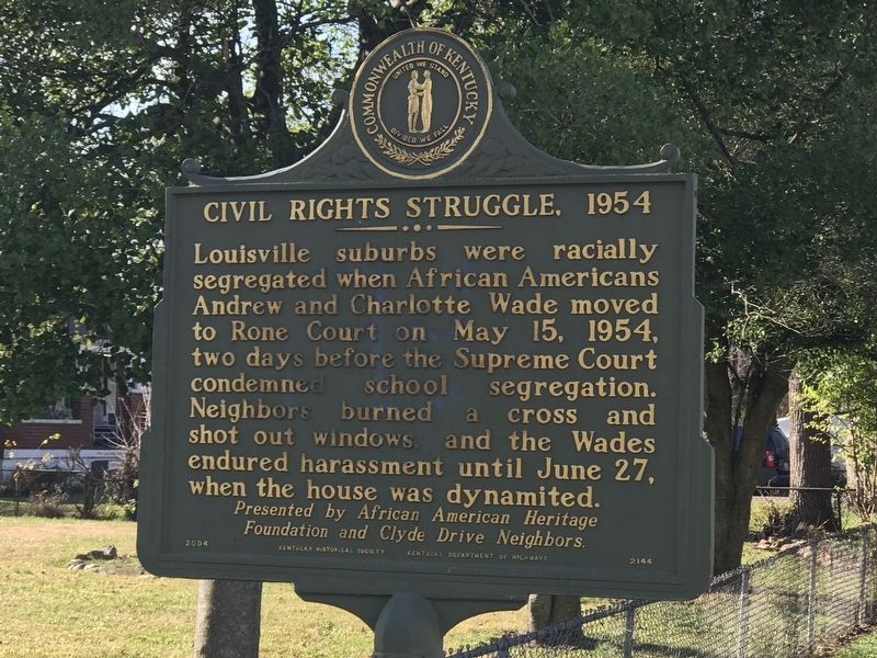 Civil Rights Struggle, 1954 Marker image. Click for full size.